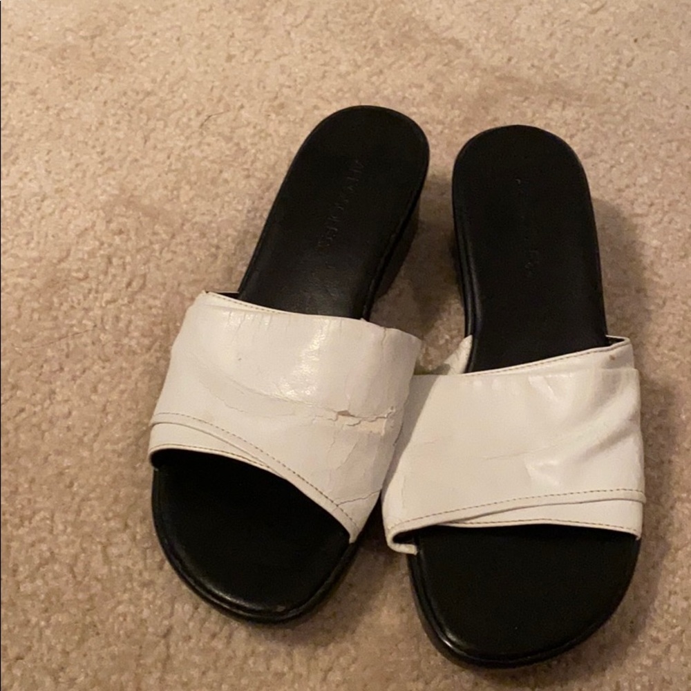 White strap wedges